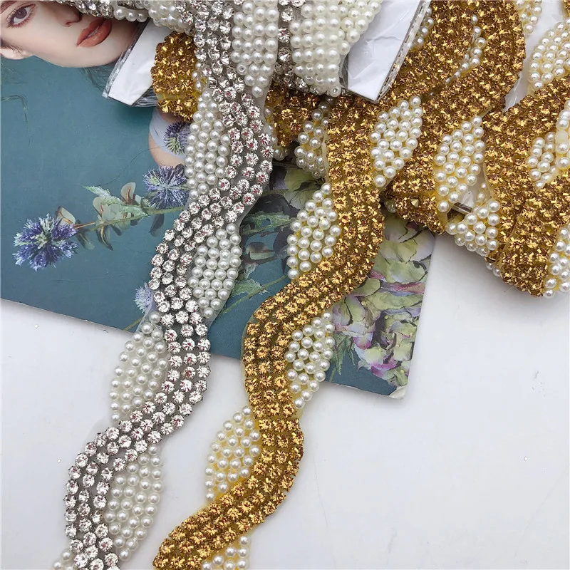 Пояс для свадебного платья с жемчугом Кристальные Стразы аппликации 5 ярдов | Дом