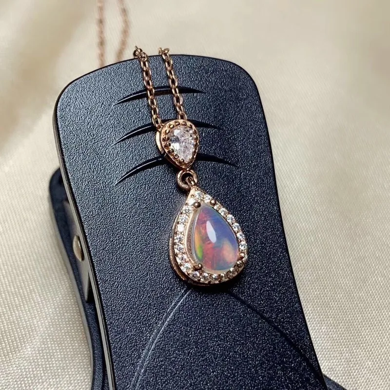 Натуральный Эфиопский опалдрагоценного камня Подвеска 925 пробы серебряная