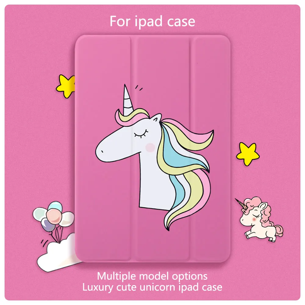 Чехол с откидной крышкой милым единорогом для ipad pro 11 2020 чехлы планшетов из