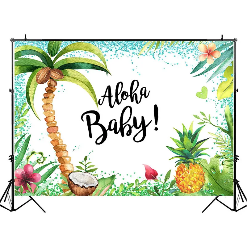 Tropical Fruit Birthday Party Photography Background Aloho Baby Shower Photo Coconut Tree Pineapple Backdop Decor |