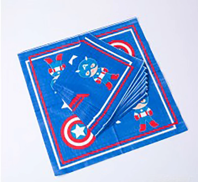 Мстители День рождения украшения Капитан Америка одноразовые бумажные