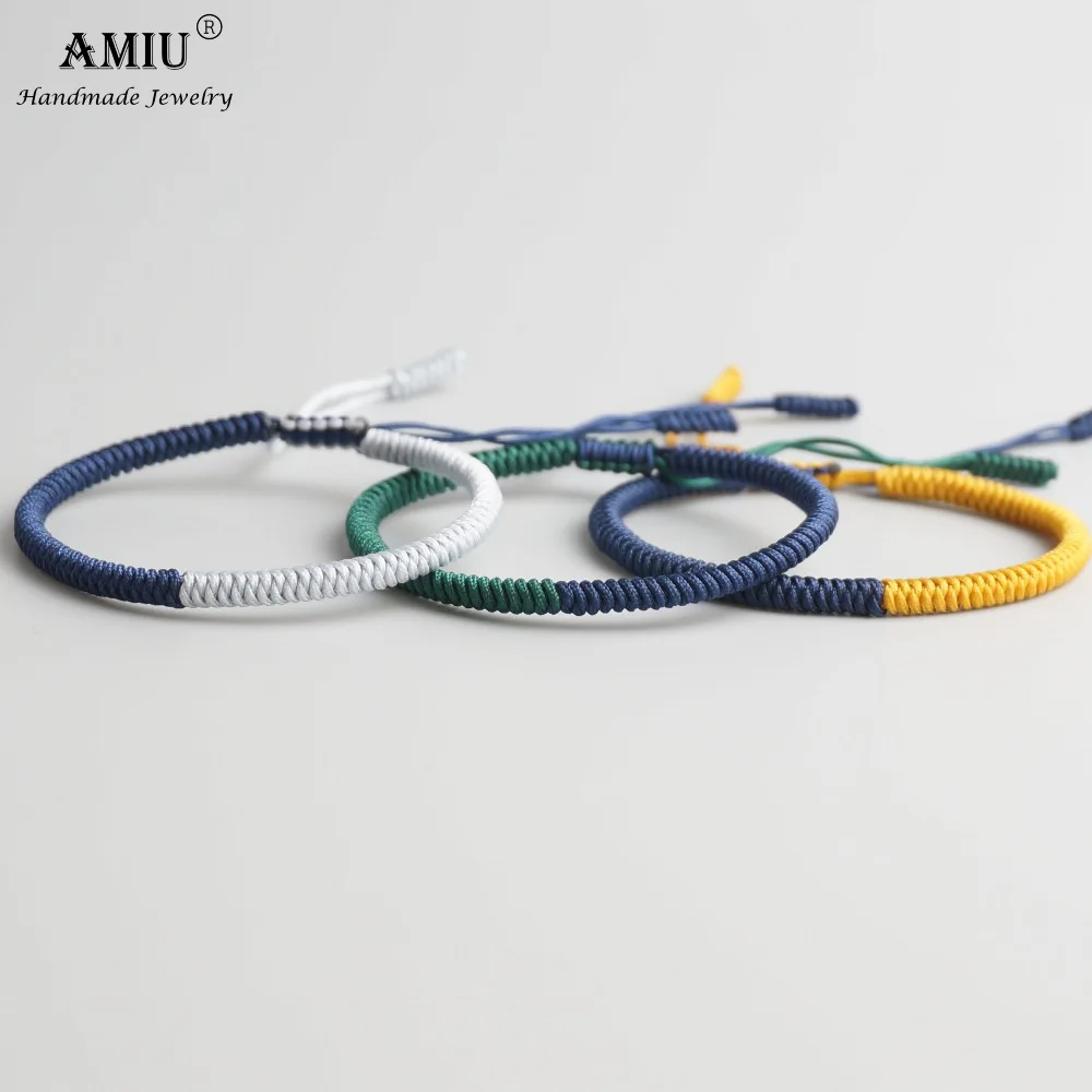 

AMIU 3PCS Tibetan Jewelry Buddhism Good Lucky Charm Tibet Bracelets & Bangles For Women And Men Handmade Knots Rope Bracelet