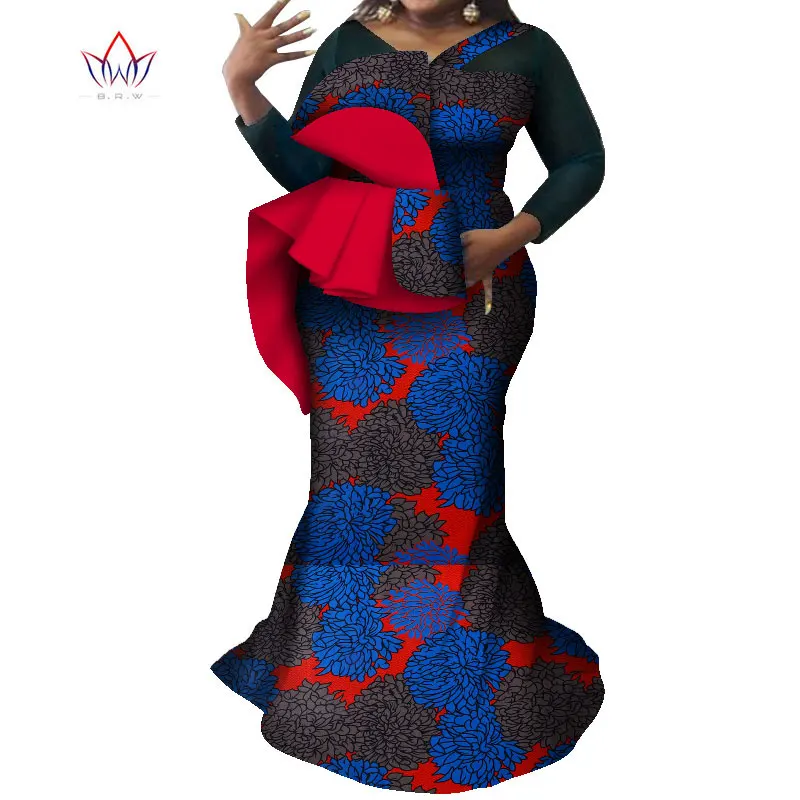 Vestidos African Dresses for Women 2020 Dashiki Elegant Party Dress Plus Size Srapless Traditional African Clothing WY8225