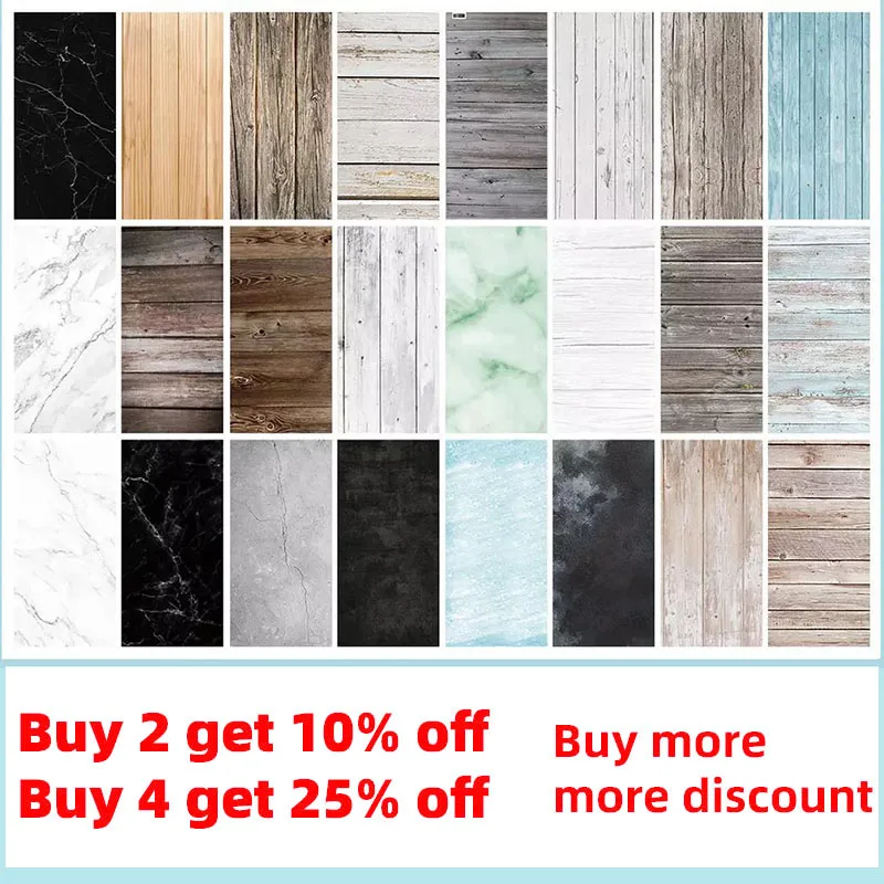 INS 57X87cm Vintage Marble Wood Grain Photo Background Paper Double-Sided Pattern Surface Waterproof Photography Props Studio