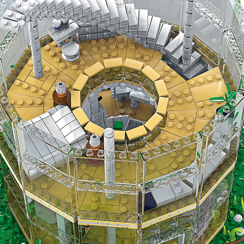 

MOC Creator Expert Glass Tree House Bricks City Street Series Forest Villa Model Building Blocks Toys For Children Fit Treehouse