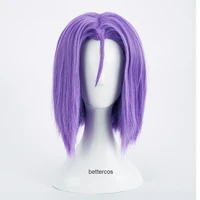 pokemon team rocket james cosplay wig short purple heat resistant synthetic hair wig wig cap
