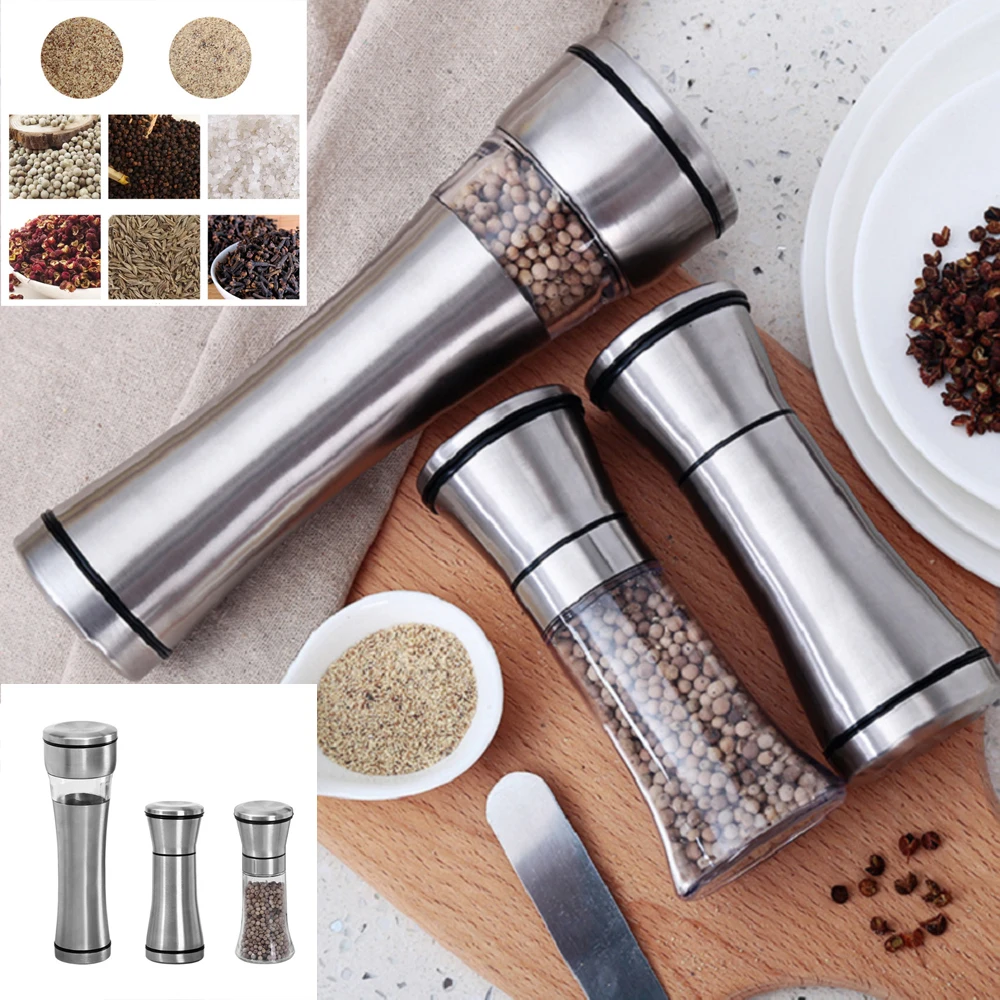 Pepper Grinder 2 in 1 Stainless Steel Manual Salt &amp Mill Spice Kitchen Tools Accessories for Cooking | Дом и сад