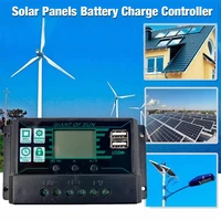 12v24v mpptpwm 2 in 1 solar charge controller solar panel battery intelligent regulator with dual usb port and lcd display
