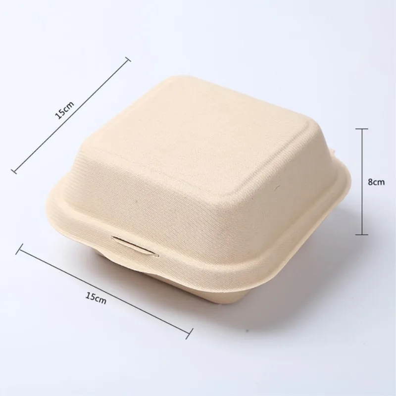 Beige JO LIFE 5 шт. одноразовая посуда ручная роспись целлюлоза бургер хот-дог десерт торт коробка EnvironmentalPaper Box - Цвет: Beige