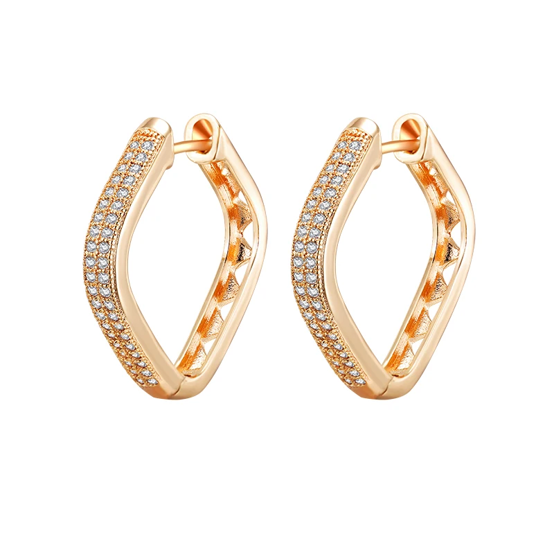 gold MAIKALE, роскошные серьги-кольца золотого и серебряного цвета, большие квадратные серьги с кубическим цирконием для женщин, корейские ювелирные изделия, модные подарки - Окраска металла: gold