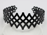 4 black plastic 49mm wide weave alice headband hair band hair accessory
