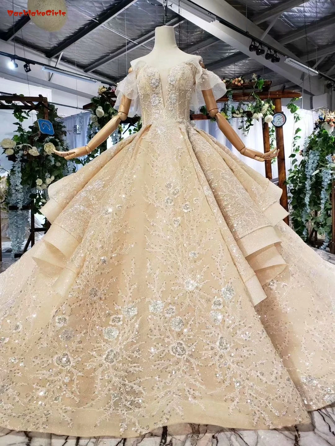 Свадебное платье для невесты Элегантное свадебное принцессы цвета шампанского с