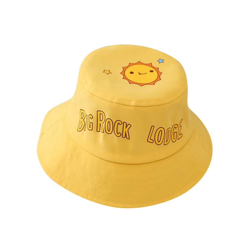 

Летние шляпы от солнца для детей, с буквенным принтом, детское ведро, уличные, для мальчиков и девочек, повседневные, песочные, пляжные Панам...