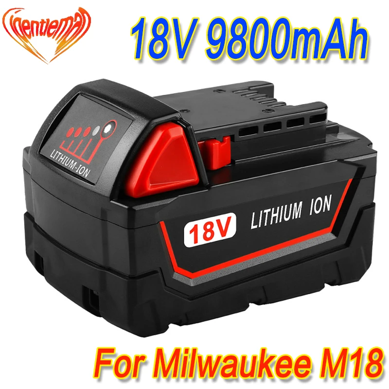 Литий ионный аккумулятор высокой емкости 18 в 9800 мА/ч для инструментов Milwaukee M18 48 11