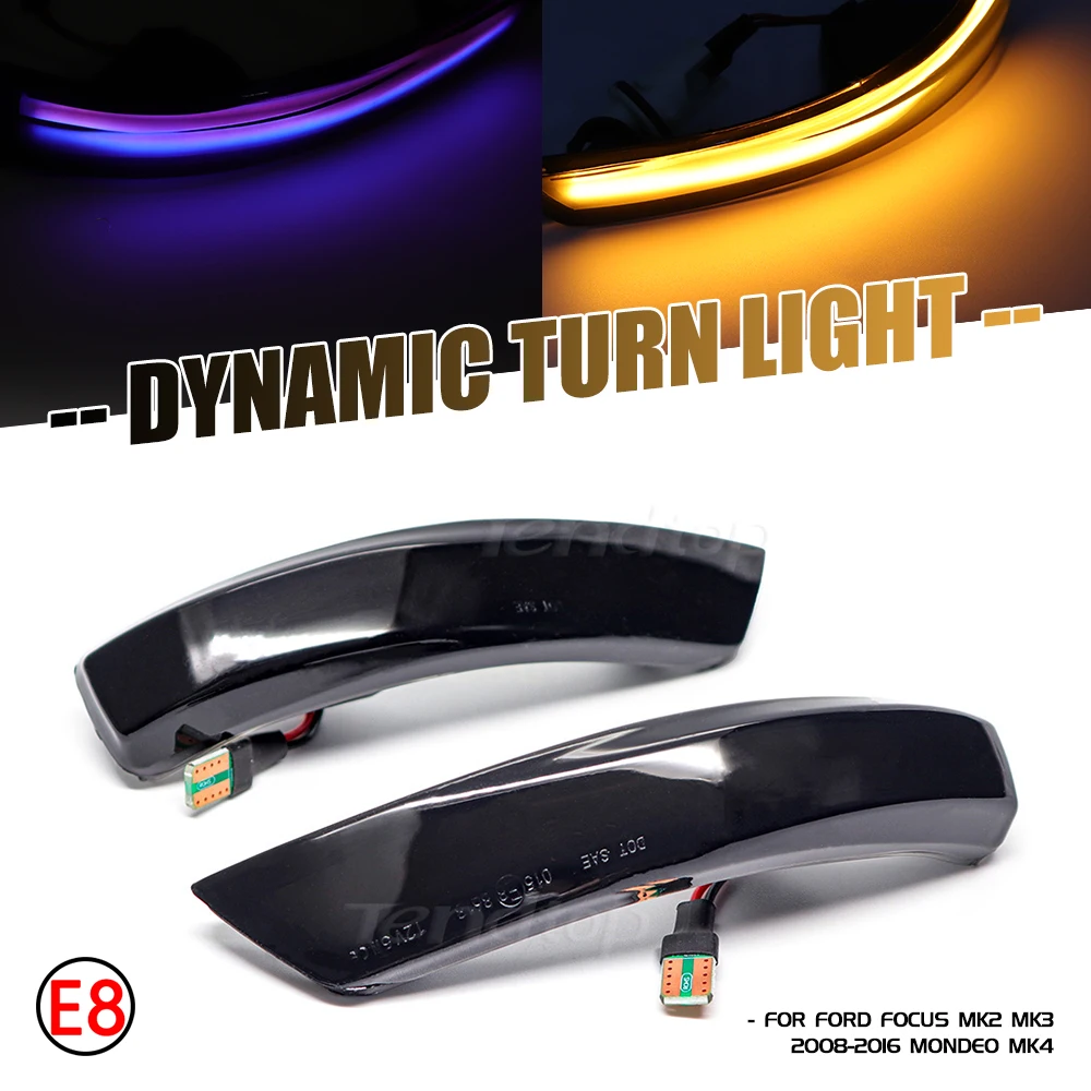 Scroll Dynamic Turn Signal Mirror Light LED Side Indicator Blinker Lamp For Ford Focus 2 MK2 Focus 3 MK3 3.5 For Mondeo MK4 EU