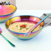 japanese stainless steel instant noodles large bowl rice soup double deck restaurant kitchen tableware
