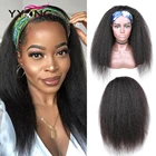 YYong Yaki прямая головная повязка парик из человеческих волос с шарфом курчавые прямые человеческие волосы парик для женщин Remy бразильские прямые волосы парик