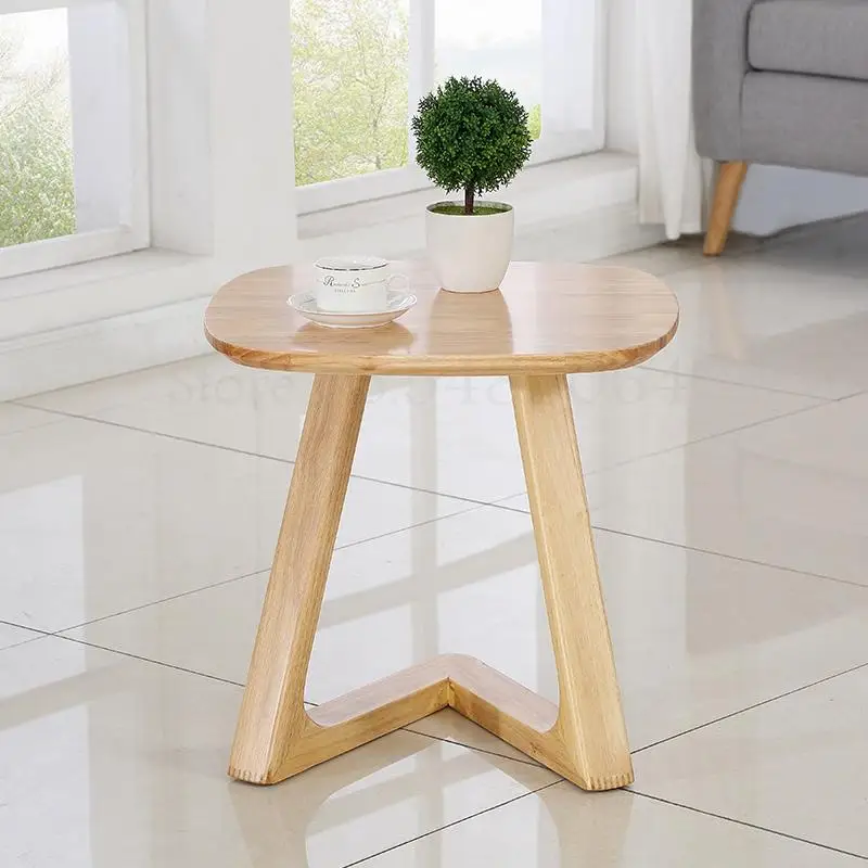 Скандинавский стол из цельного дерева простой современный маленький кофейный
