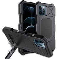 powerful metal case for iphone 12 pro max shock dirt proof water resistant heavy duty armor cover foldable bracket phone case