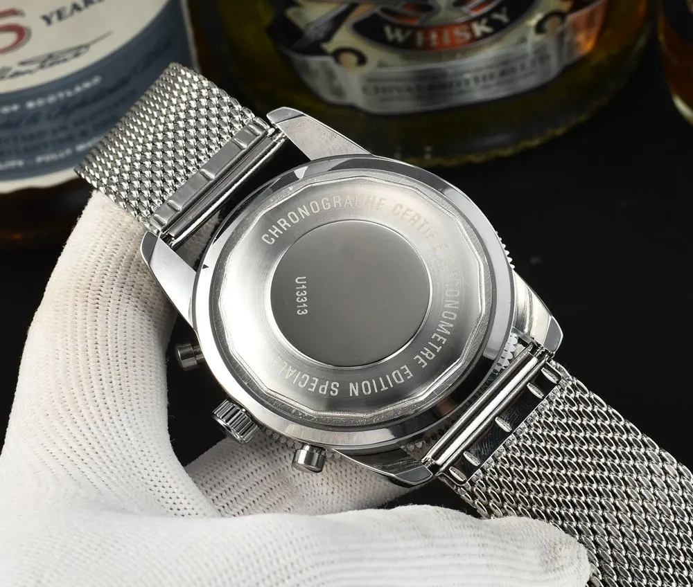 

Top Brand New Men Watches Leather Strap Luxury Waterproof Sport Quartz Chronograph Military Watch Men Clock Reloj Hombre