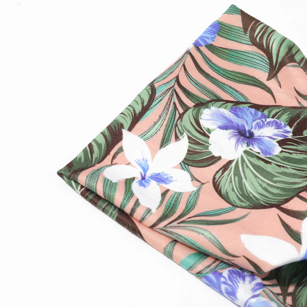 

1PC Women Flower Headband Floral Prints Elastic Turban Cross Knot Hair Band Wide Stretch Girls Hairband Hair Accessories