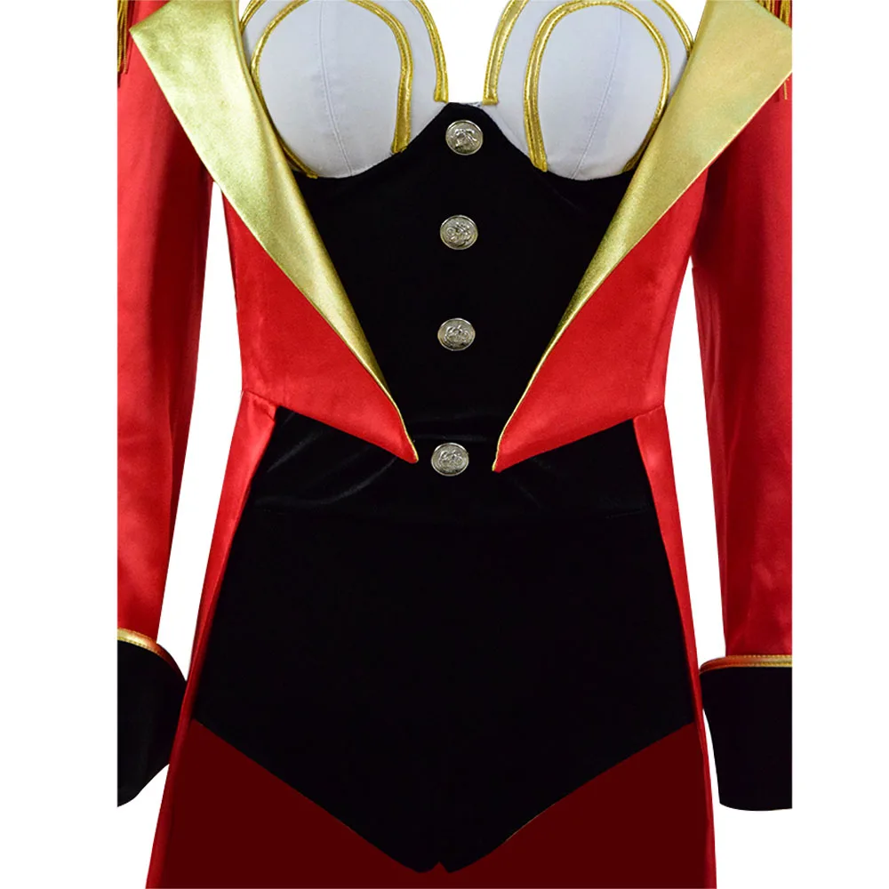

Cosdaddy Women Ringmaster Show Costume Red Suit Jacket Jumpsuit Halloween Party Cosplay Costume