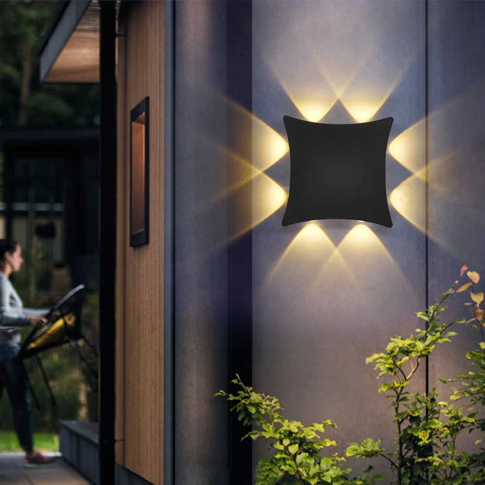 Artpad LED Wall Light 8W 16W Aluminum Waterproof Outdoor Sconce Garden Porch Decorative Black 8/12 Lamp Beads Lighting | Лампы и