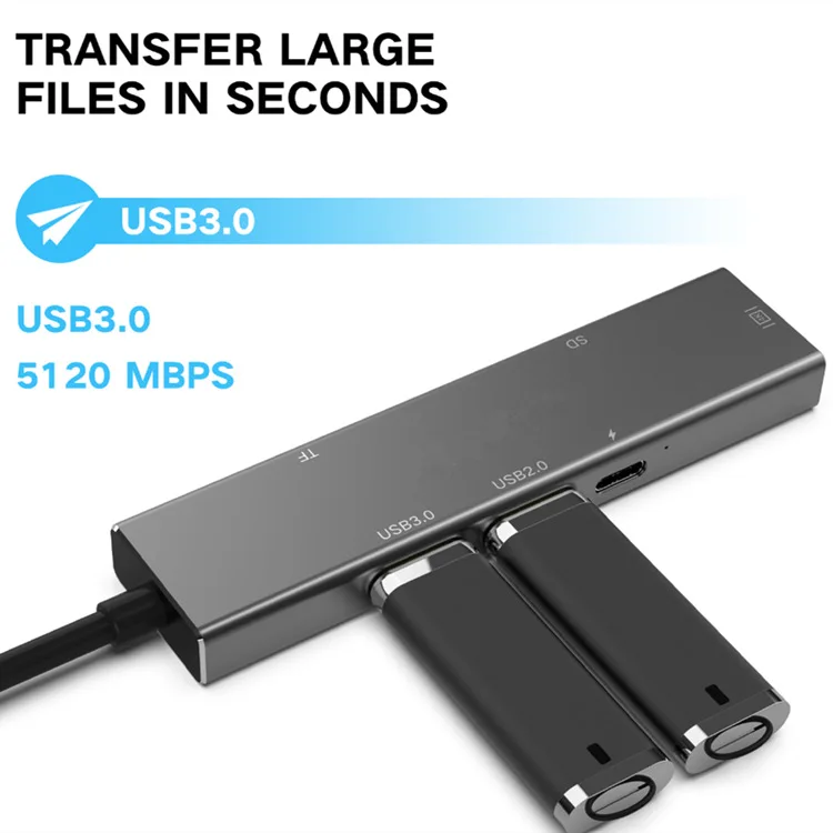 USB 3 1 Type-C концентратор HDMI-совместимого адаптера 4K Thunderbolt до TF Card Reader PD для MacBook Pro/Air