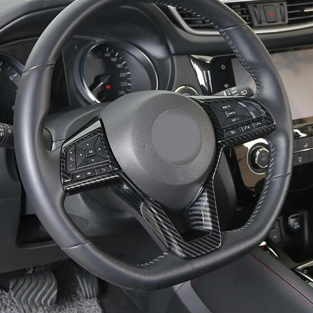 

2020 2021 Steering Wheel 3pcs Trim ABS Accessories Carbon Fiber Look Decoration