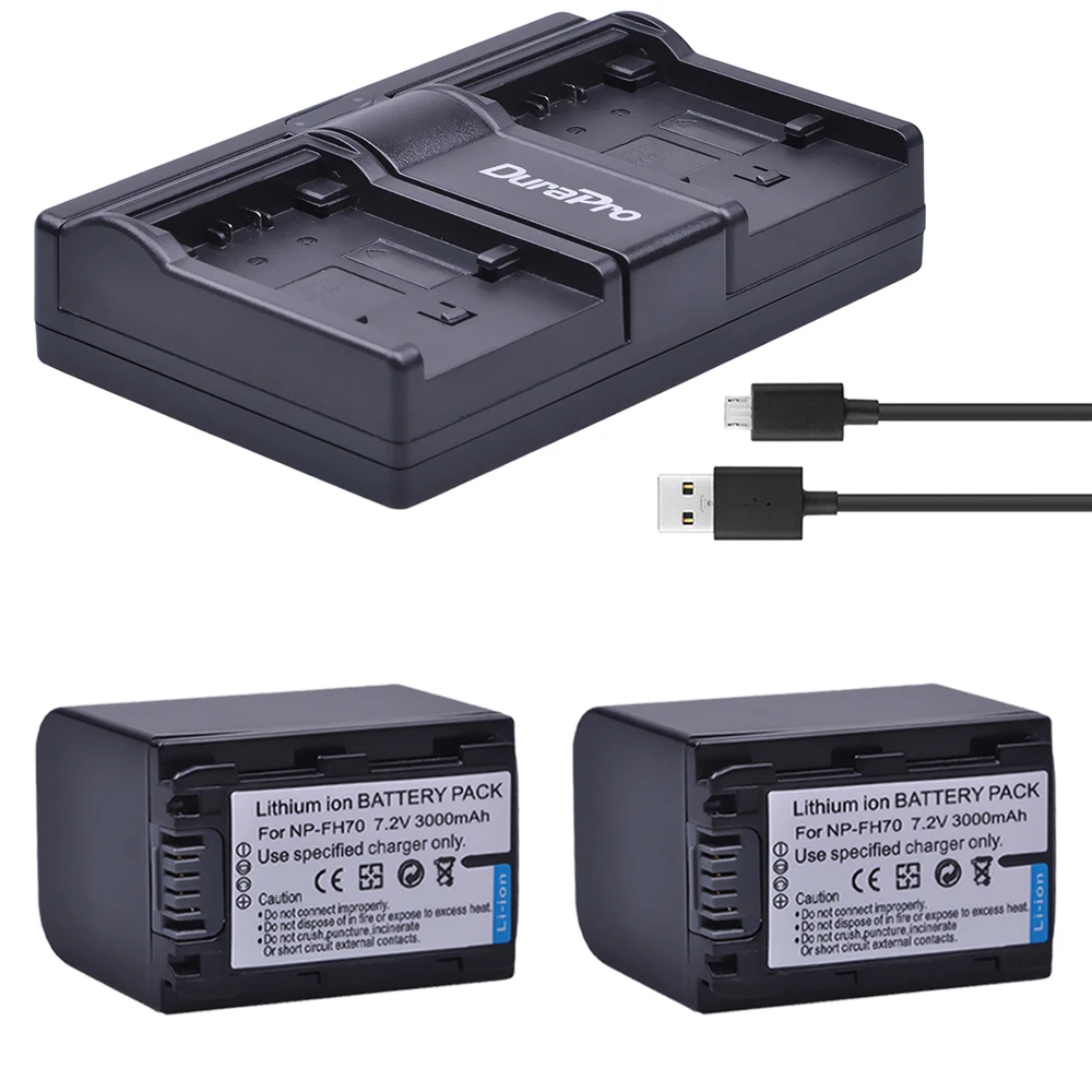 

NP-FH70 3000mAh FH70 Rechargeab Camera Battery + Dual Charger for Sony NP-FH60 DCR-DVD650 HC5 NP-FH50 NP-FH40 NP-FH30 NP-FH60