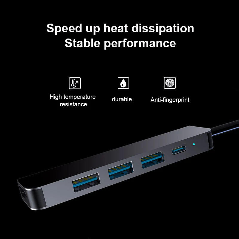 Basix USB C концентратор 5 в 1 Type адаптер с 4K HDMI 3 0 PD зарядка многофункциональный для