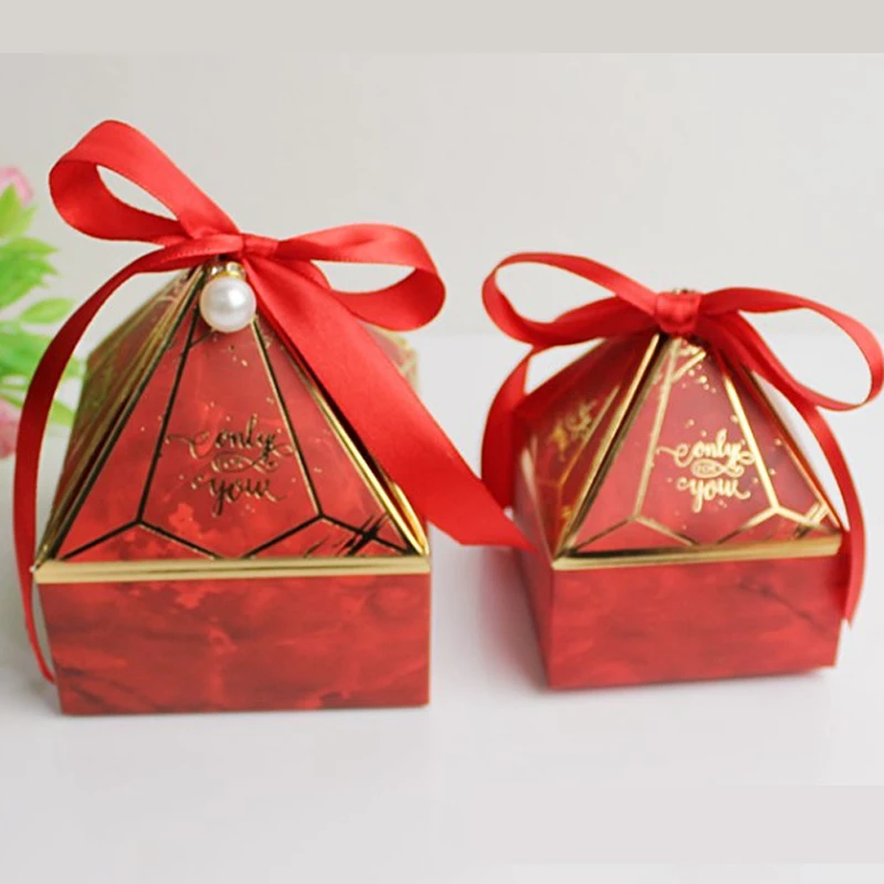 5 шт. конфетная коробка бронзового цвета драгоценный камень башня Свадебная