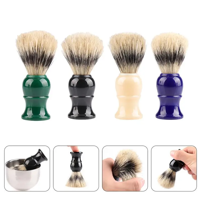 

4Pcs Plastic Handle Bristle Shaving Brushes Mustache Brush Man Care Accessories