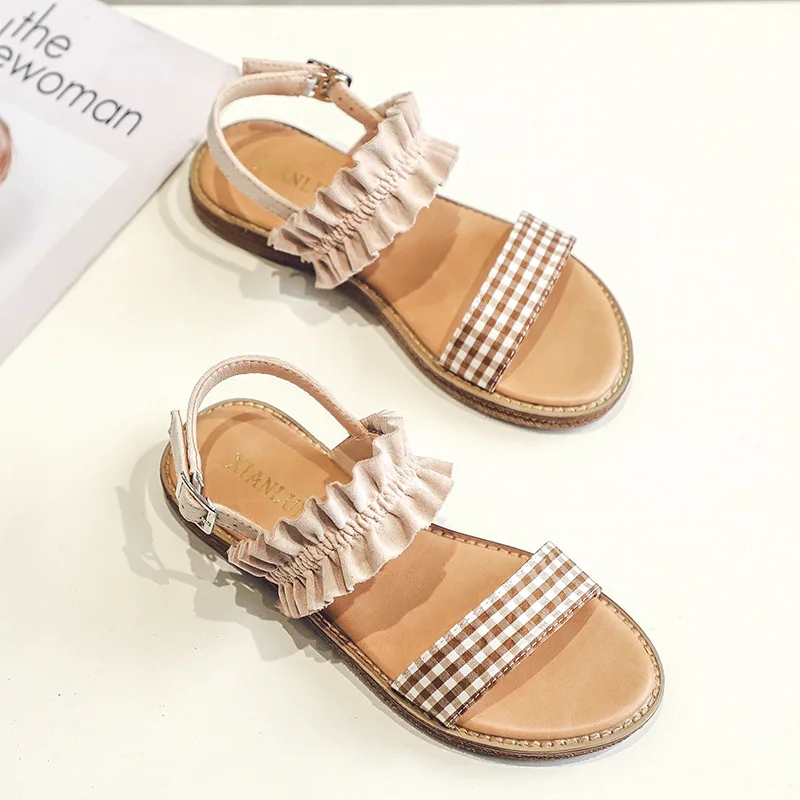 Sandals Women's Fairy Style Flat Students All-match Korean-Style Roman Shoes Flat Sandals Women Shoes Woman Wear Resistance