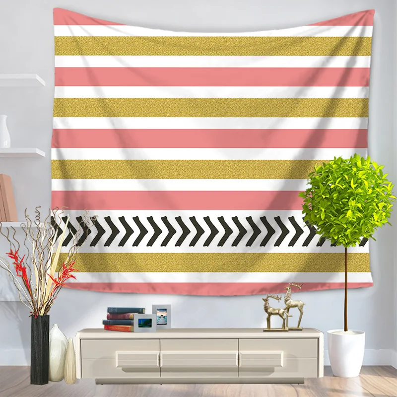 Настенный подвесной гобелен в полоску искусственное одеяло для пикника