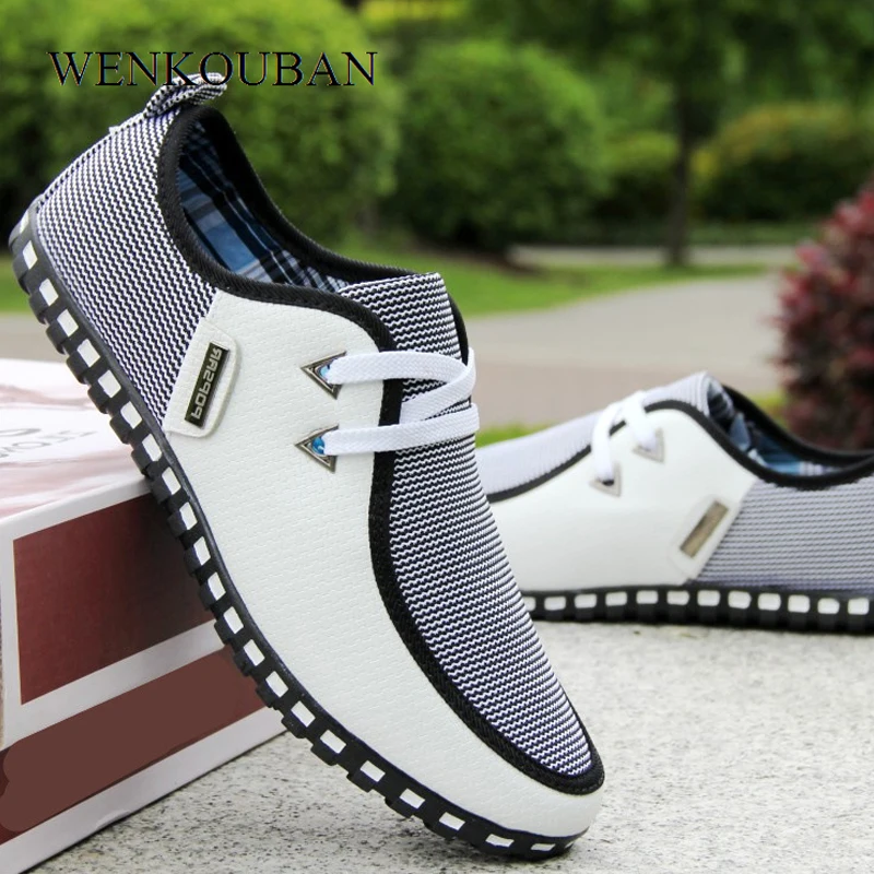 Туфли мужские на плоской подошве повседневные лоферы без застежки для вождения