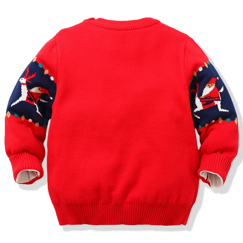 Su&eacute;ter de algod&oacute;n para ni&ntilde;os de 1 a 7 a&ntilde;os, jersey rojo de Navidad para ni&ntilde;as y ni&ntilde;os, Tops de punto, ropa de Pap&aacute; Noel para ni&ntilde;os peque&ntilde;os, ropa de ciervo-2