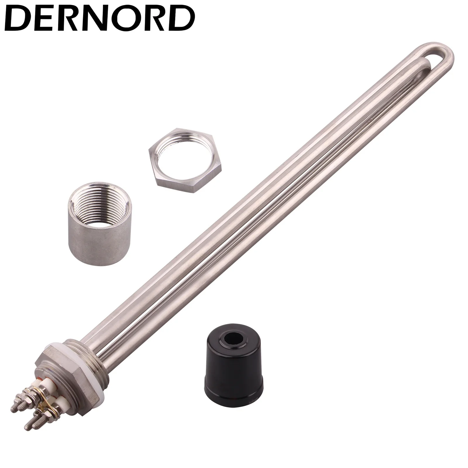 

DERNORD DN25 Heater with Protect Cap 220v 2.5kw 3.5kw 4.5kw 5.5kw Stainless Steel Water Heating Element with 1"BSP Thread 32mm