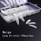 100 шт.кор. матовые накладные ногти популярный дизайн клей длинный накладной патч чистый цвет Наращивание ногтей Искусственные аксессуары для дизайна ногтей