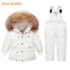 Зимние комплекты одежды для детей зимняя одежда пуховая куртка зимний комбинезон для маленьких мальчиков и девочек, детская одежда, парка пальто с капюшоном с натуральным мехом-30