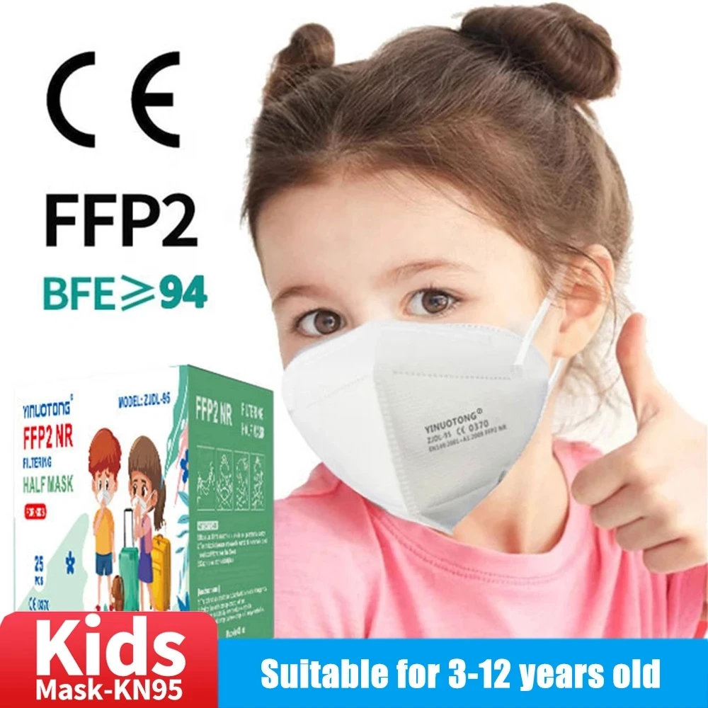 

2021 Cute Children 5 Layers KN95 Mask Child Dust KN95 filter FFP2 Face Mask Boys Girl CE Respirator Car ffp2mask ce 0370