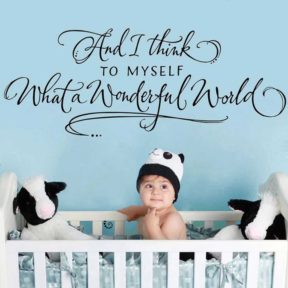 И я думаю себе что за чудесный мир пользовательский цвет Ручная надпись Дизайн