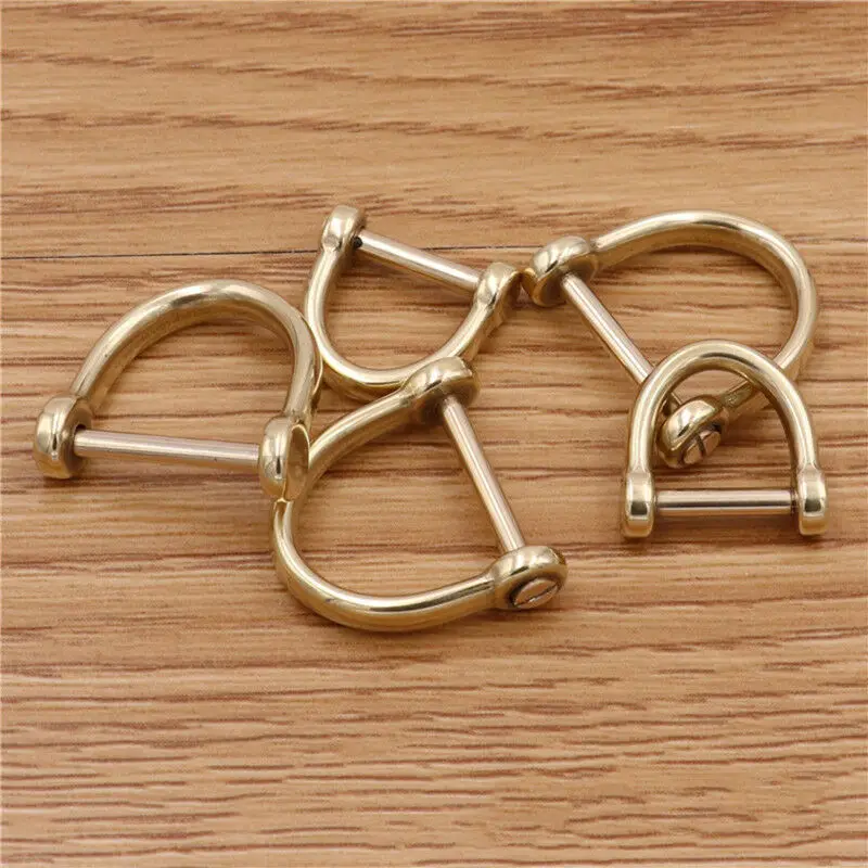 1 х цельная латунная D-скоба с застежкой металлическая пряжка брелок кольцо
