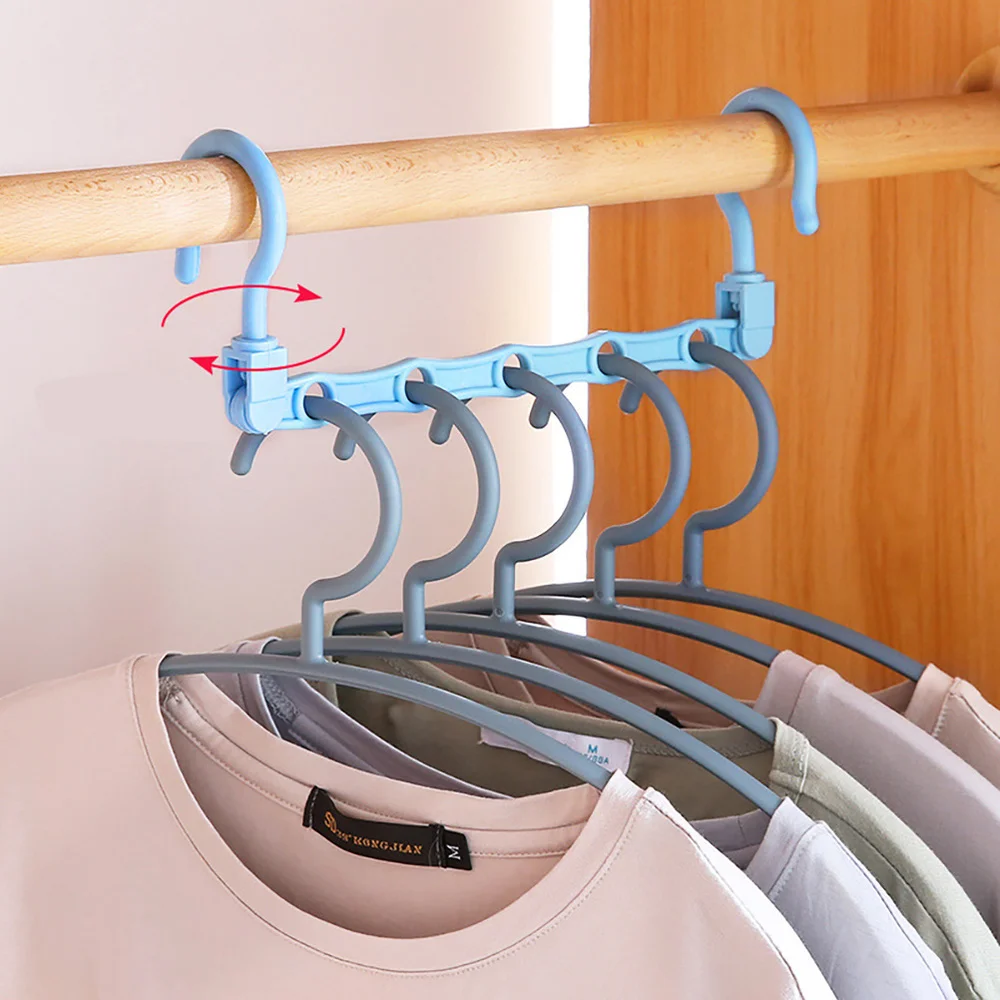

12 Pcs 1 Set Convenient Coat Hangers Five-hole Drying Racks Clothes Racks