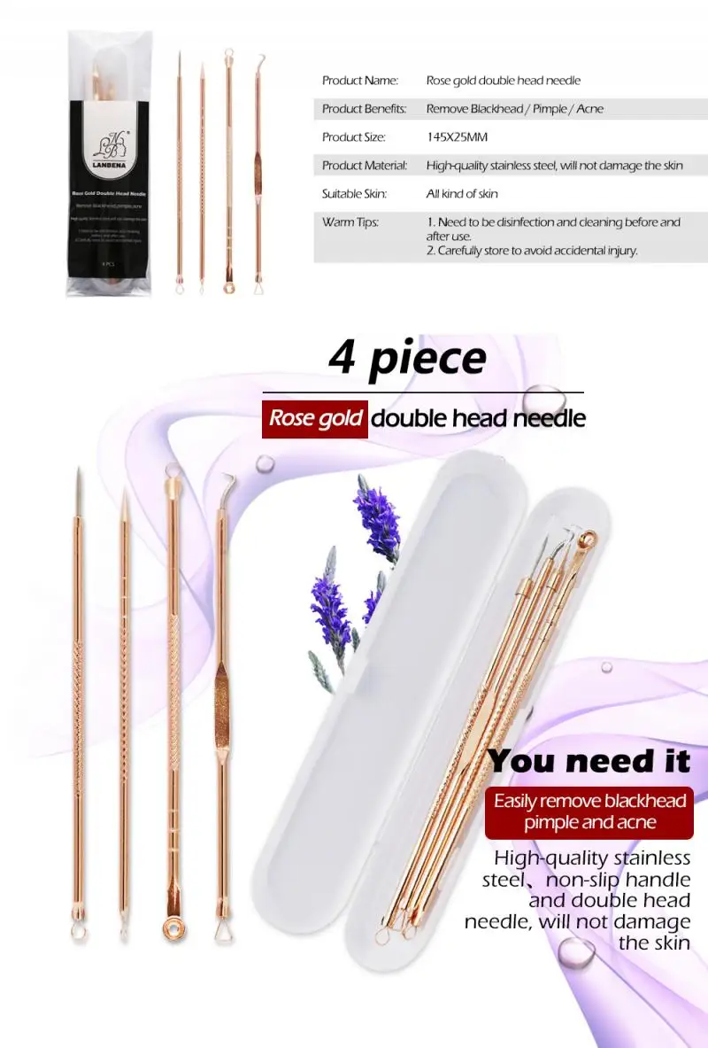 4 шт./компл. Нержавеющая сталь маска для удаления угрей Neddles акне очищающее