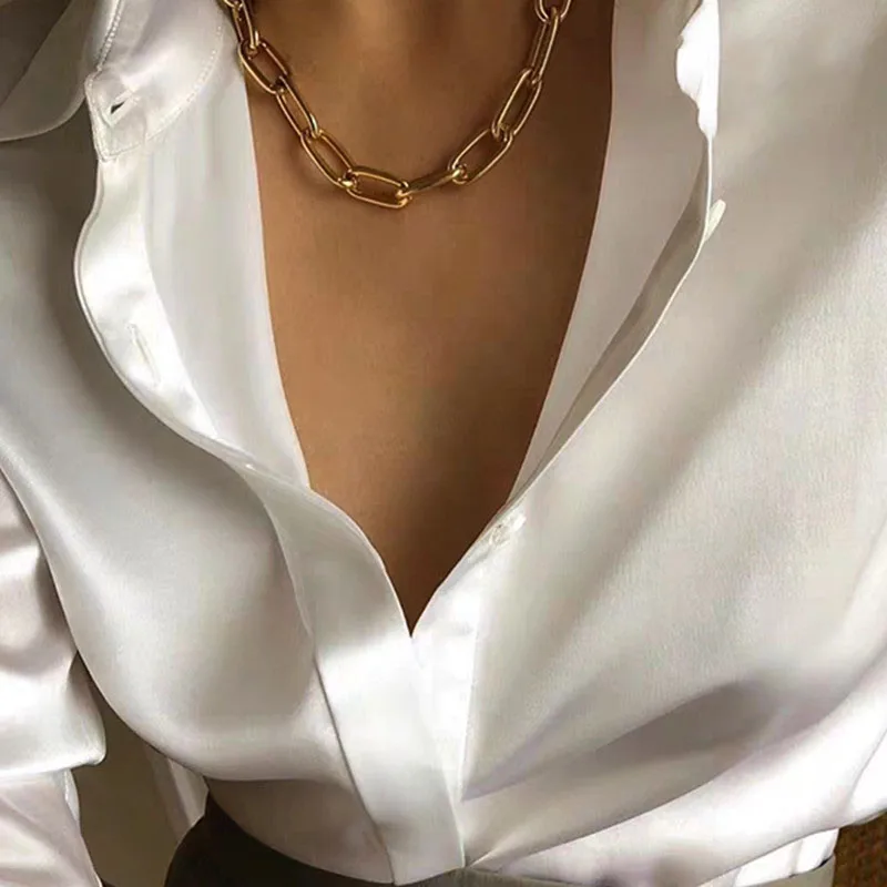 DAXI Trendy Gold Color Chain Necklaces For Women Punk Collar Boho Chokers Necklaces For Women Jewelry Aesthetic Thick Necklace