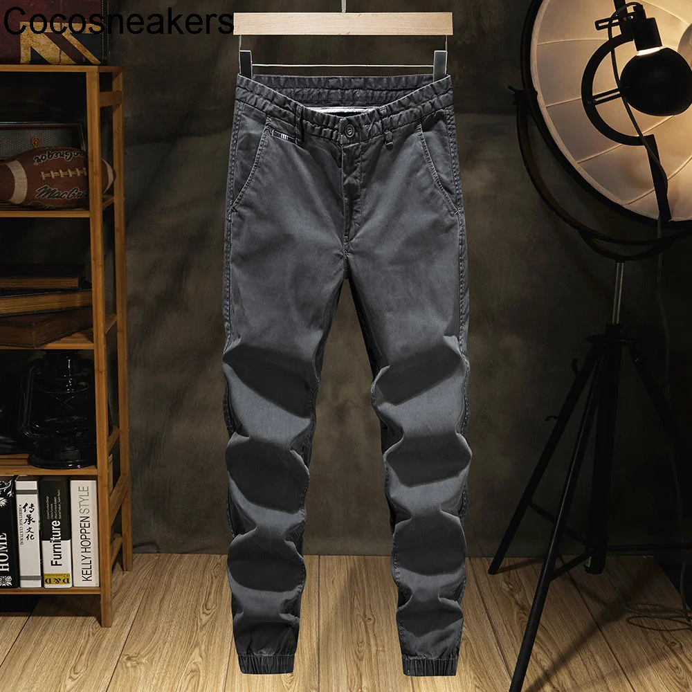 

Autumn retro worn Leggings casual pants pure cotton elastic comfortable slim fit pants control