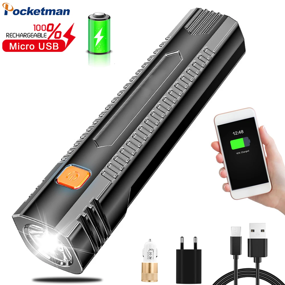 Новый портативный мини фонарик USB Перезаряжаемый Lanterna с выходным внешним