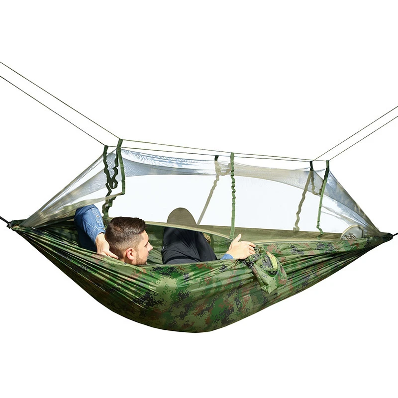 Сверхлегкий гамак с москитной сеткой ремнями и карабинами одиночный двойной