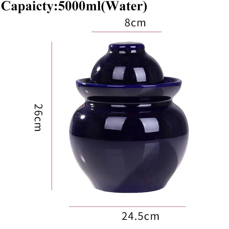 B(5000ml) Китайская керамическая банка для маринованный овощ, утолщенная керамика, маленькие банки для солений, ночные пятна, маринованный овощ, Капустная бутылка, пищевой герметичный контейнер - Цвет: B(5000ml)